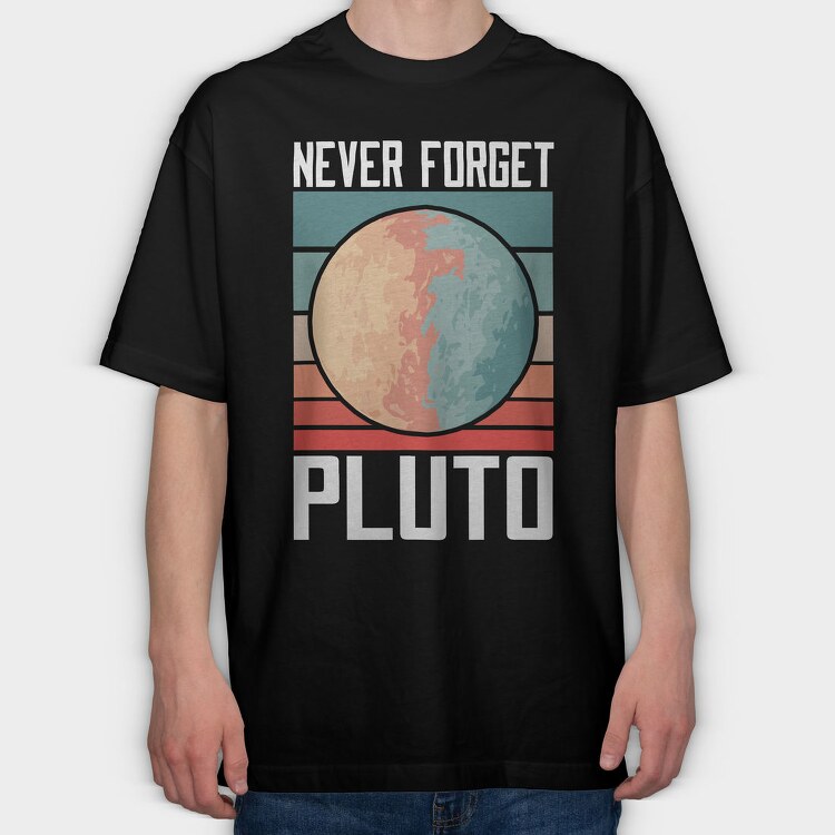 Pluto Never Forget, Tricou Oversize Barbati (Unisex)