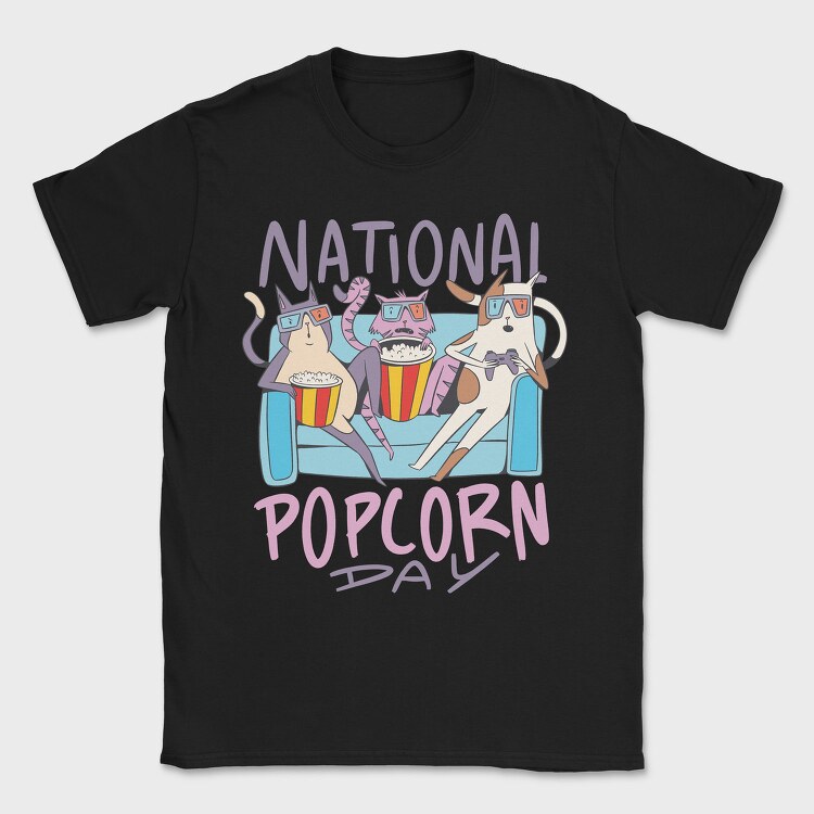 National Popcorn Day, Tricou Barbati (Unisex)