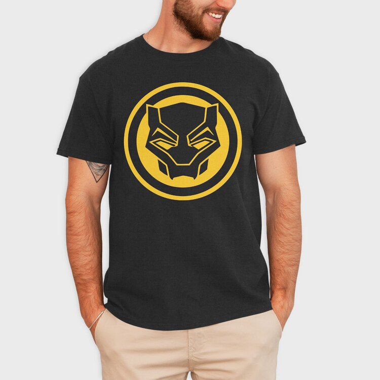 Yellow Panther Mask, Tricou Barbati (Unisex)