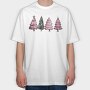 Pink Christmas Tree Set, Tricou Oversize Barbati (Unisex)