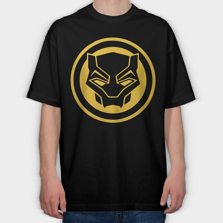 Yellow Panther Mask, Tricou Oversize Barbati (Unisex)