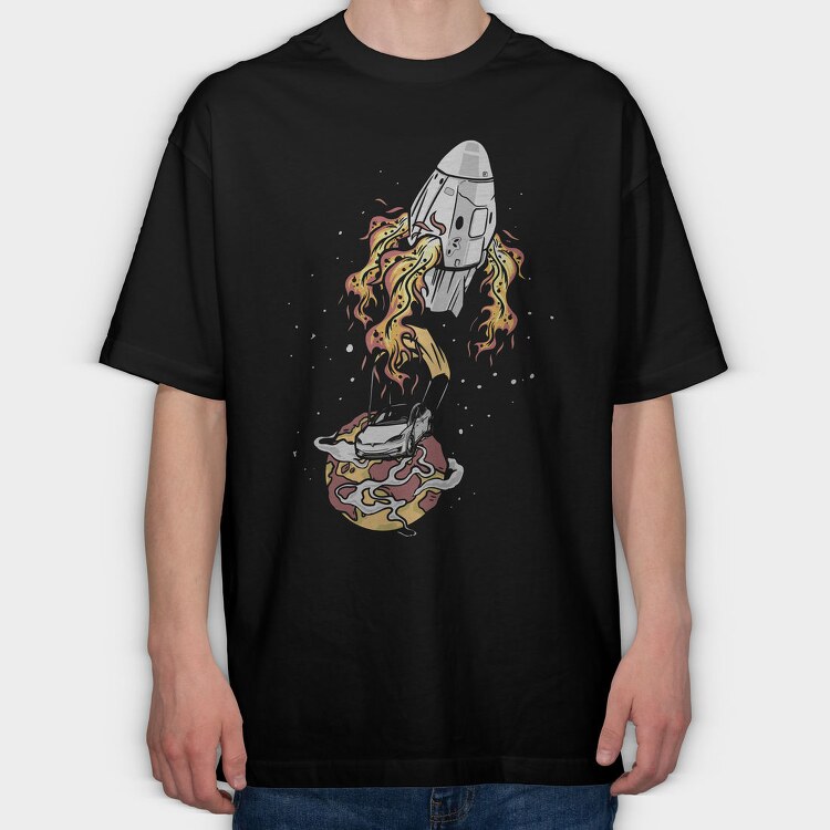Space Rocket Car, Tricou Oversize Barbati (Unisex)