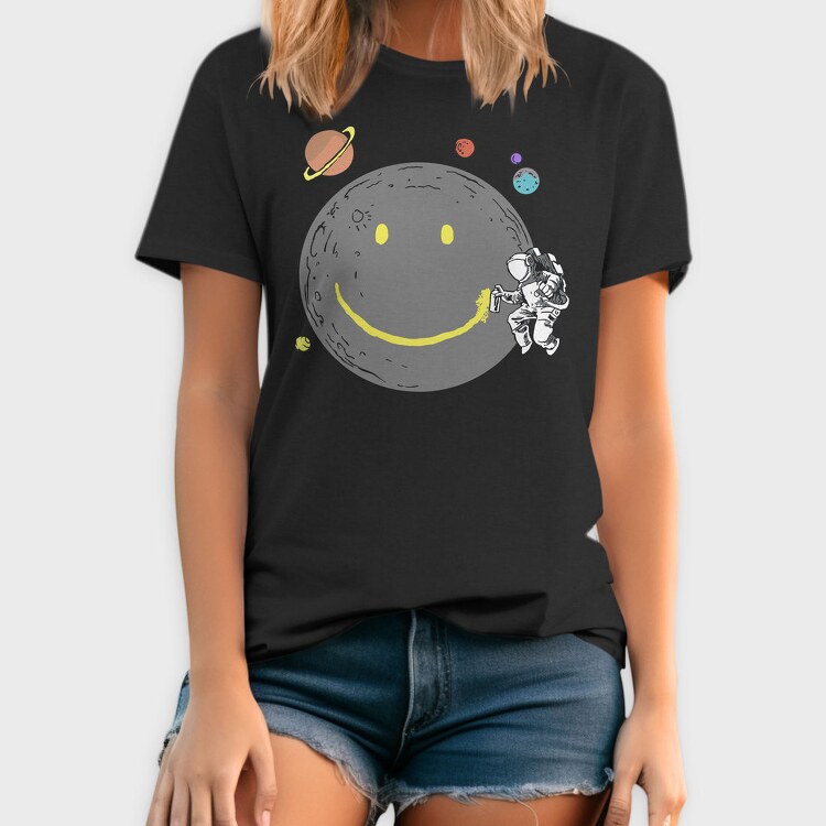 Space Smiley Astronaut, Tricou Barbati (Unisex)