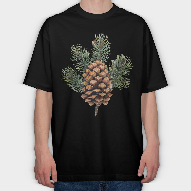 Pinecone Winter Evergreen, Tricou Oversize Barbati (Unisex)