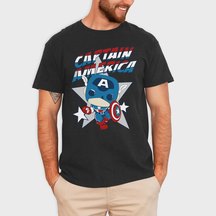 Captain America Pop Art 1, Tricou Barbati (Unisex)