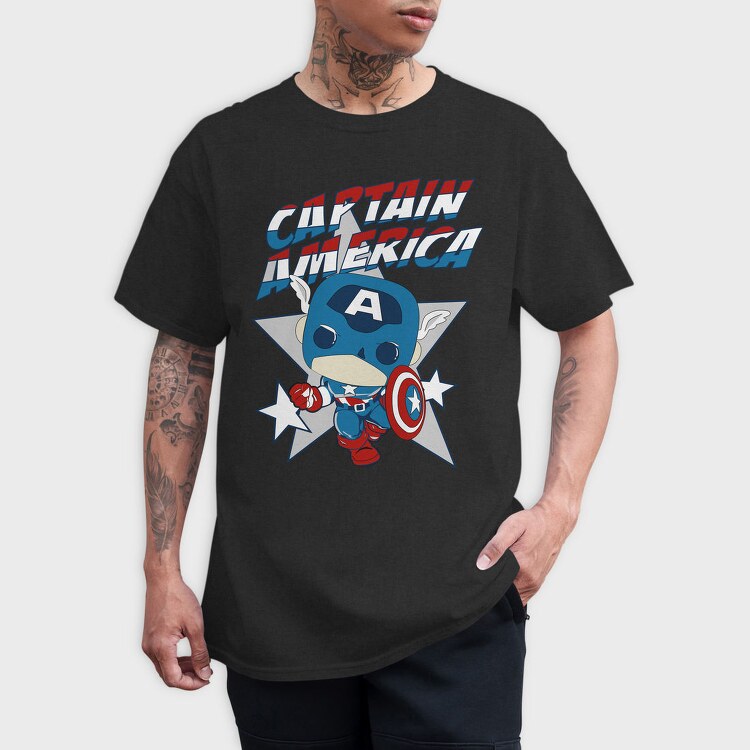 Captain America Pop Art 1, Tricou Barbati (Unisex)
