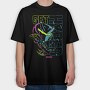 Neon Wolf Howl 4, Tricou Oversize Barbati (Unisex)
