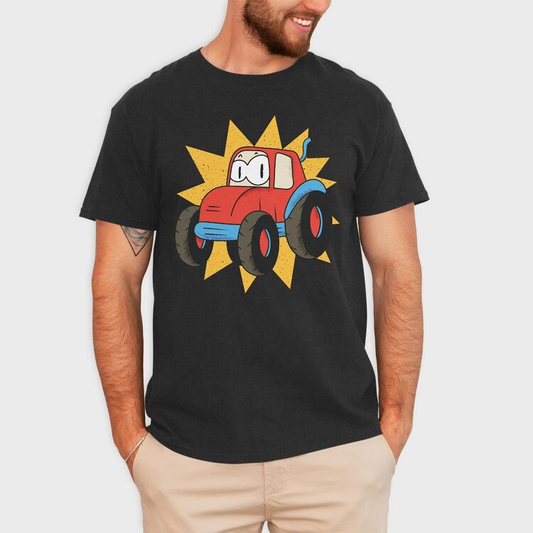 Cartoon Tractor, Tricou Barbati (Unisex)