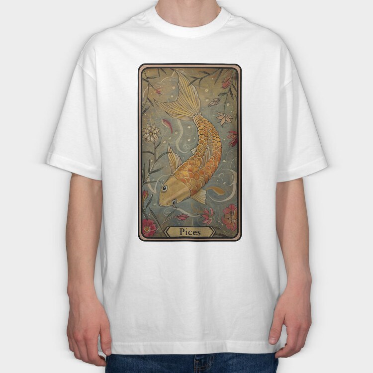 Pices Card Sublimation Clipart, Tricou Oversize Barbati (Unisex)
