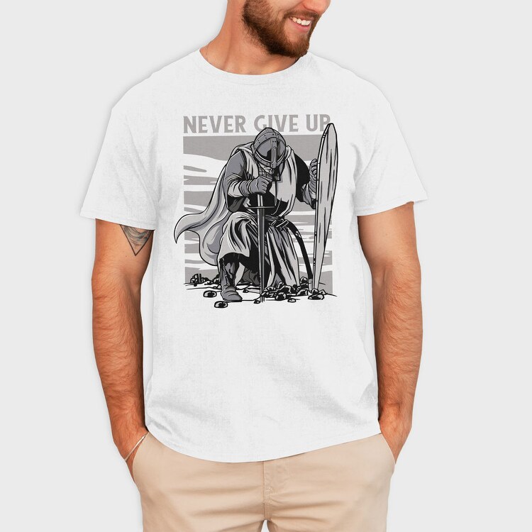 Never Give Up, Tricou Barbati (Unisex)