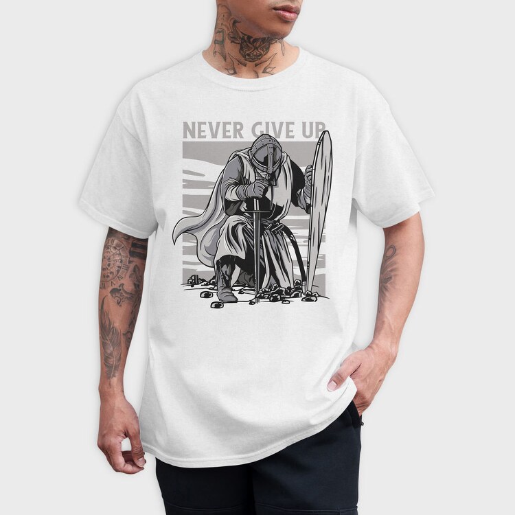 Never Give Up, Tricou Barbati (Unisex)