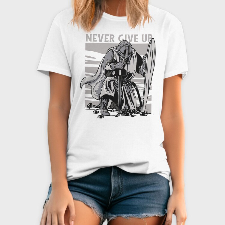 Never Give Up, Tricou Barbati (Unisex)