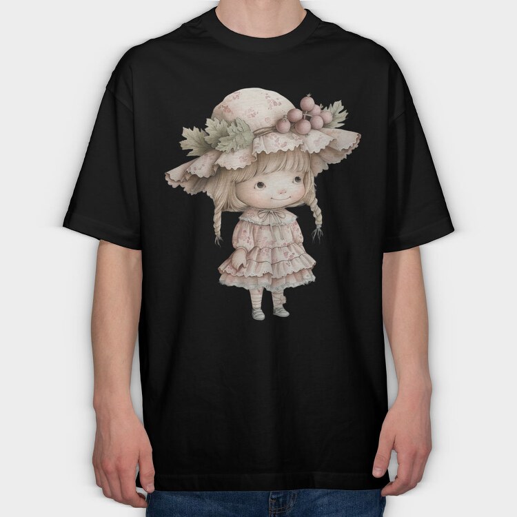 Pink Flower Lady Garden, Tricou Oversize Barbati (Unisex)