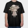 Pink Flower Lady Garden, Tricou Oversize Barbati (Unisex)
