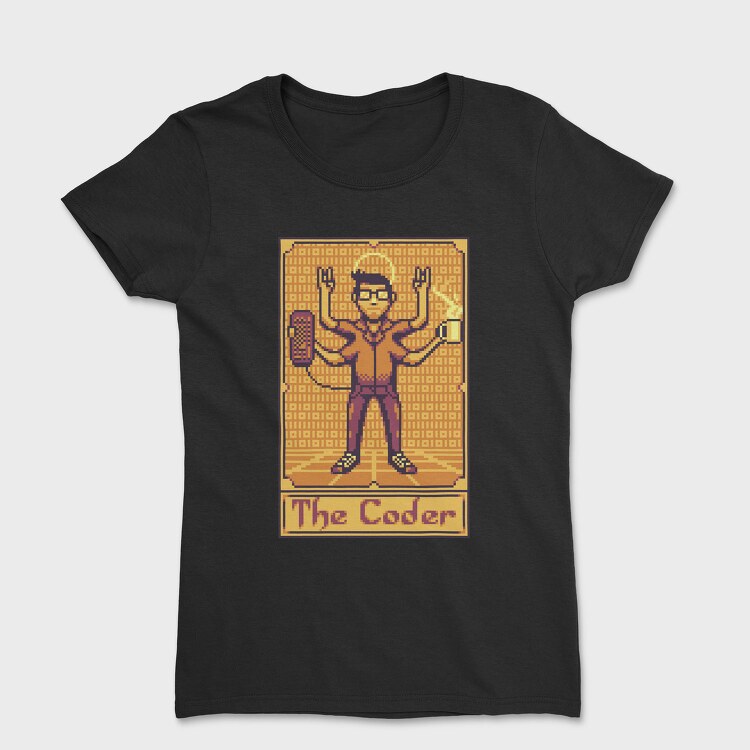 Pixelart Tarot Card the Coder, Tricou Femei