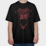 Red Scream Face, Tricou Oversize Barbati (Unisex)