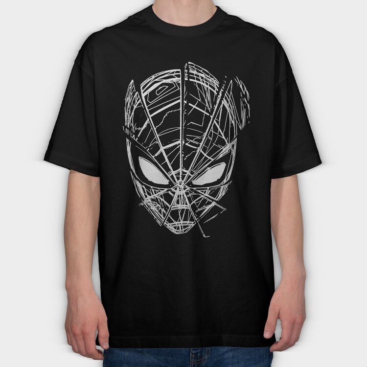 Spiderman Web Sketch, Tricou Oversize Barbati (Unisex)
