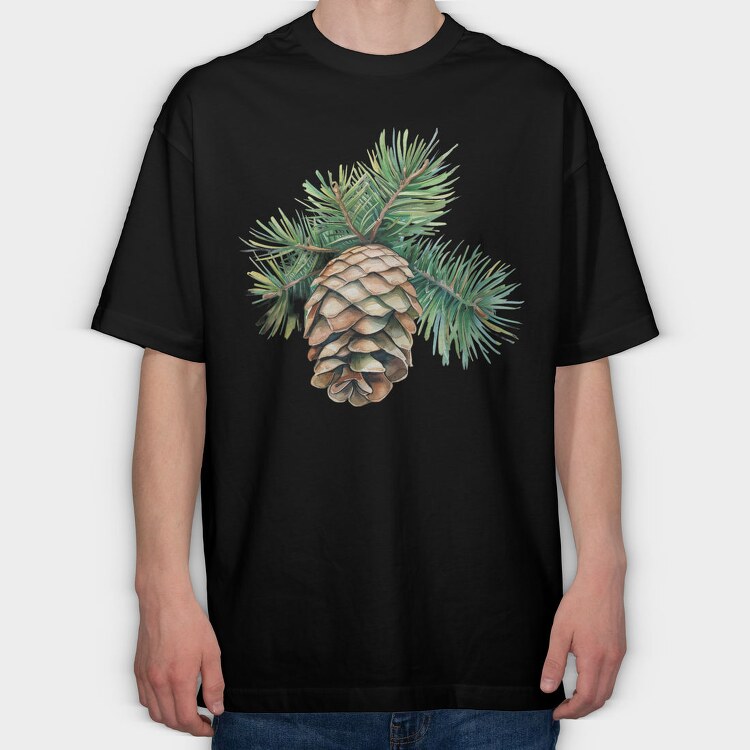 Pinecone Branch, Tricou Oversize Barbati (Unisex)
