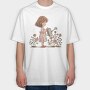 Pink Girl Watering, Tricou Oversize Barbati (Unisex)