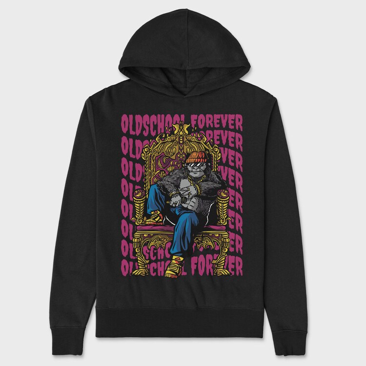 Oldschool Forever King, Hanorac Oversize Barbati (Unisex)