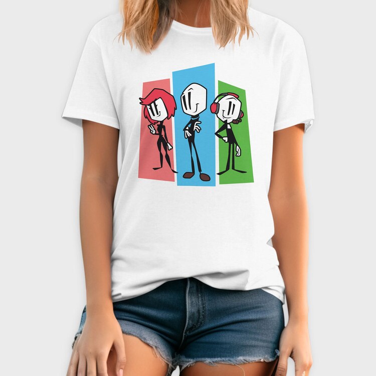 Stick Figure Trio, Tricou Barbati (Unisex)