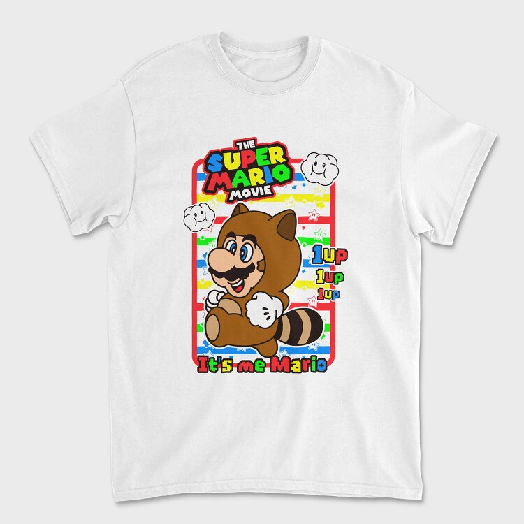 Mario Raccoon 1up, Tricou Barbati (Unisex)