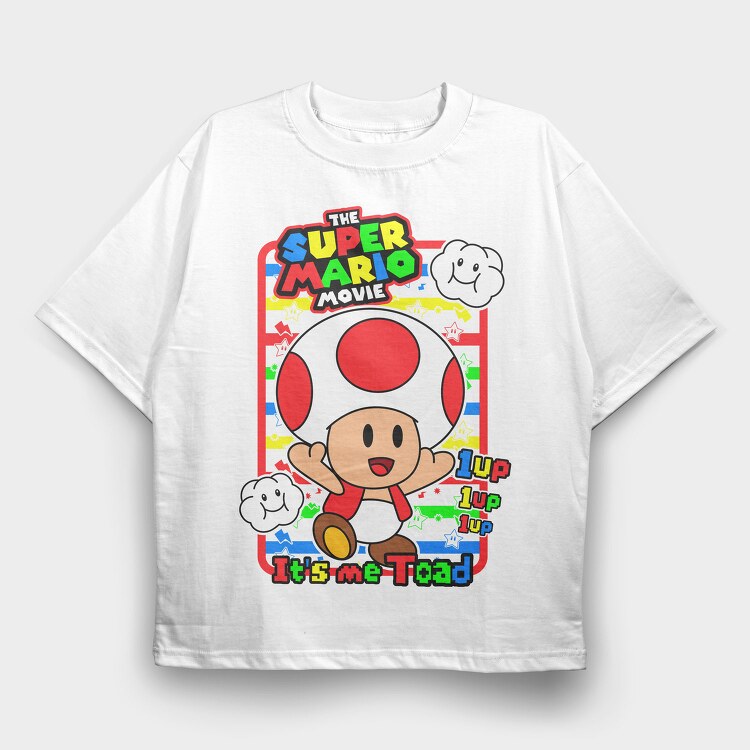 Toad 1up Movie, Tricou Oversize Barbati (Unisex)