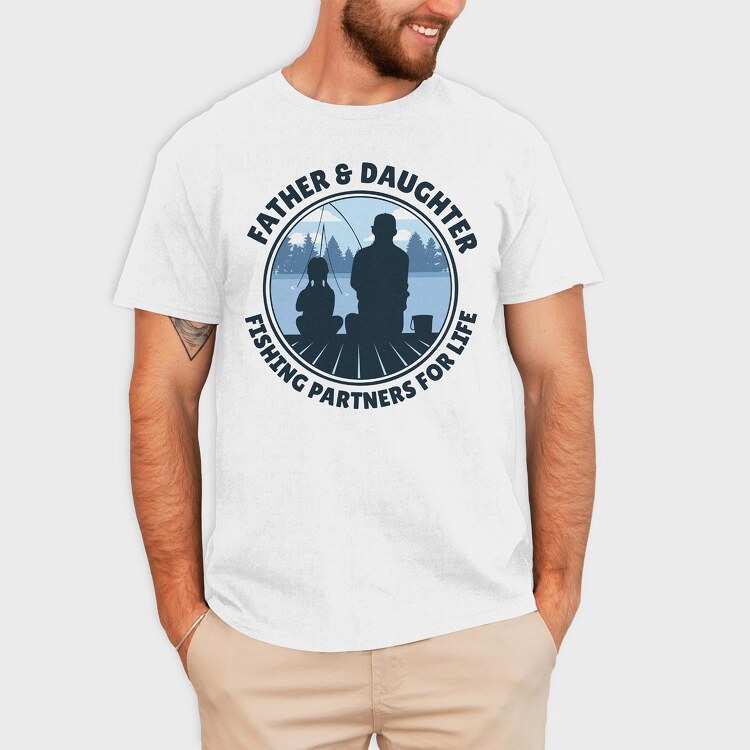 Father And Daughter Fishing, Tricou Barbati (Unisex)