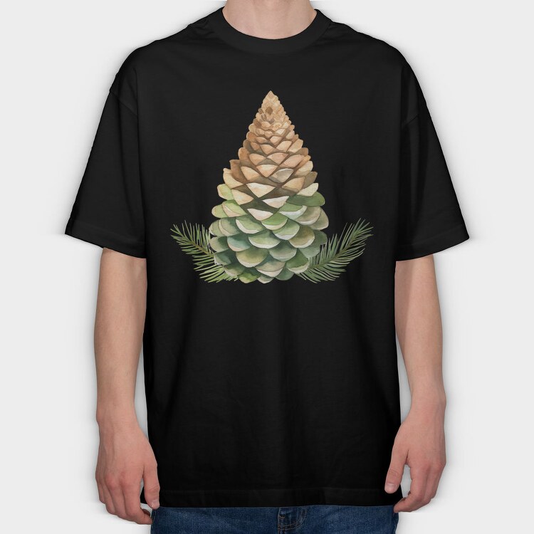 Pine Cone Fir Tree, Tricou Oversize Barbati (Unisex)