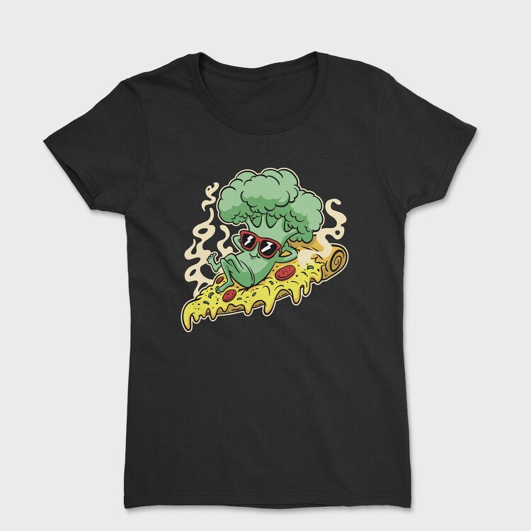 Pizza Brocoli Cartoon, Tricou Femei