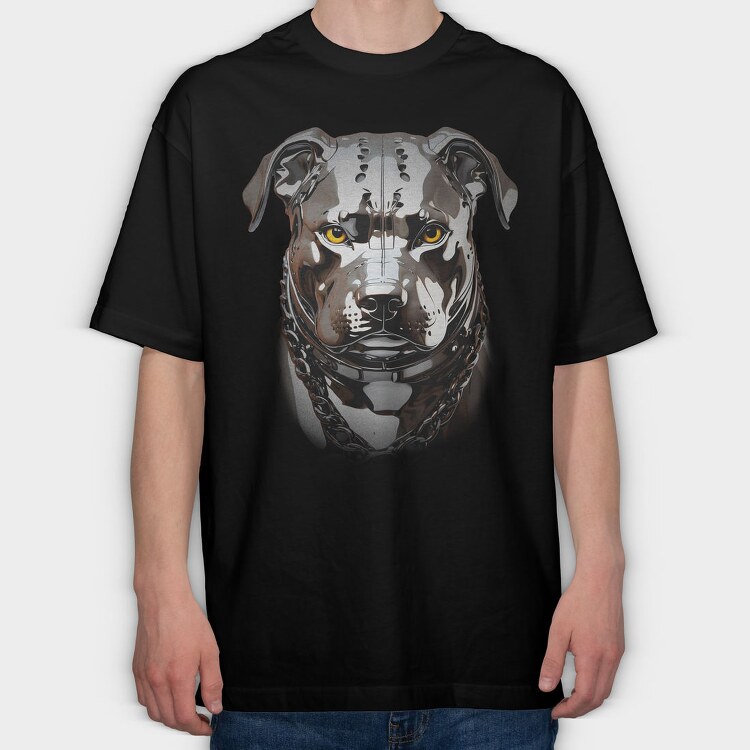 Pitbul Chrome, Tricou Oversize Barbati (Unisex)
