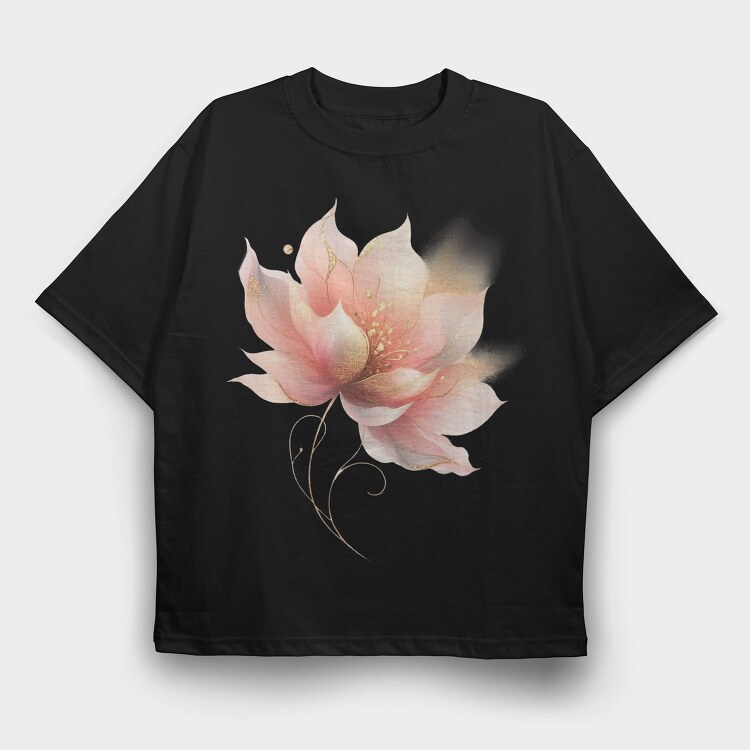 Pink Lily Golden Ascend, Tricou Oversize Barbati (Unisex)