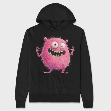 Pink Monster Face, Hanorac Oversize Barbati (Unisex)