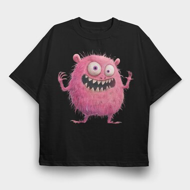 Pink Monster Face, Tricou Oversize Barbati (Unisex)