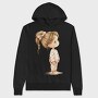 Pink Pigtails Bunny, Hanorac Oversize Barbati (Unisex)