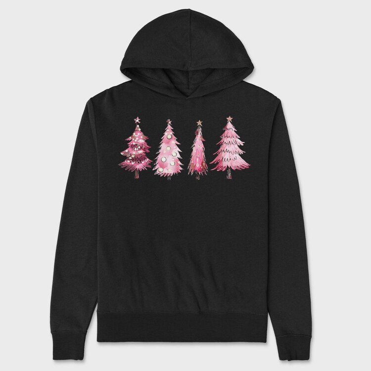 Pink Pine Stars, Hanorac Oversize Barbati (Unisex)