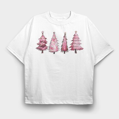 Pink Pine Stars, Tricou Oversize Barbati (Unisex)
