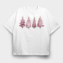 Pink Pine Stars, Tricou Oversize Barbati (Unisex)