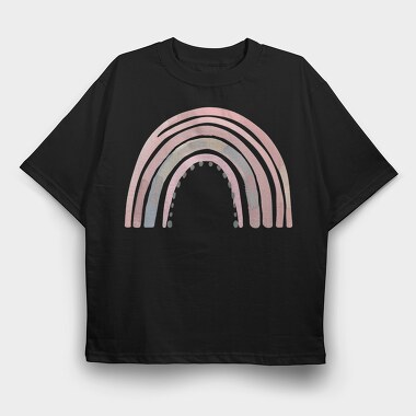 Pink Rainbow Arch, Tricou Oversize Barbati (Unisex)