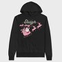 Pink Retro Christmas Sleigh, Hanorac Oversize Barbati (Unisex)