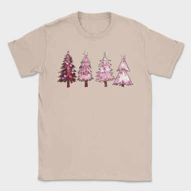 Pink Tree Festivity Glow, Tricou Barbati (Unisex)
