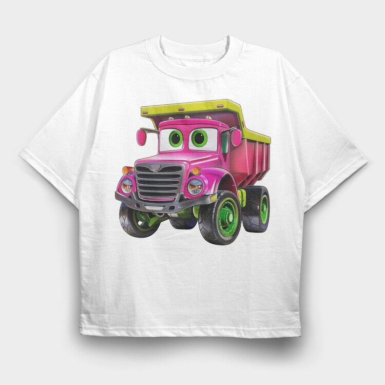Pink Truck Face, Tricou Oversize Barbati (Unisex)
