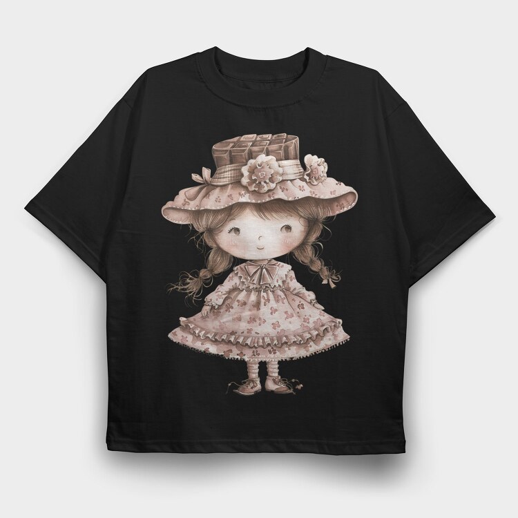 Pink Vintage Girl, Tricou Oversize Barbati (Unisex)