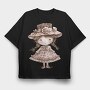 Pink Vintage Girl, Tricou Oversize Barbati (Unisex)