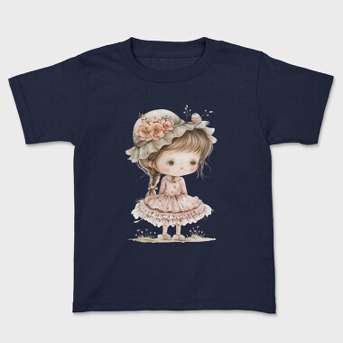 Pink Whimsical Girl, Tricou Copii