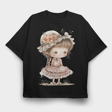 Pink Whimsical Girl, Tricou Oversize Barbati (Unisex)