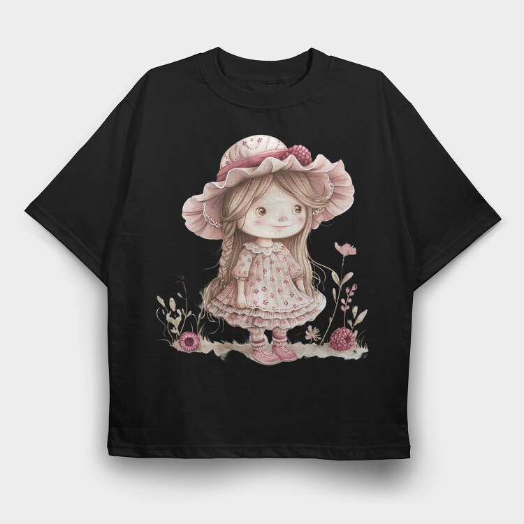 Pink Whimsical Girls, Tricou Oversize Barbati (Unisex)