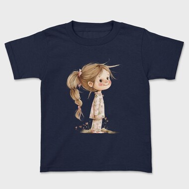 Pink Whimsy Garden Girl, Tricou Copii