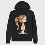 Pink Whimsy Garden Girl, Hanorac Oversize Barbati (Unisex)