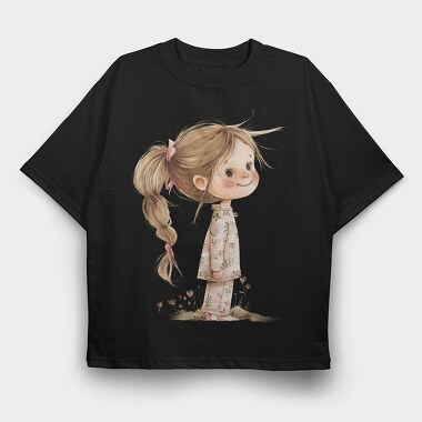 Pink Whimsy Garden Girl, Tricou Oversize Barbati (Unisex)